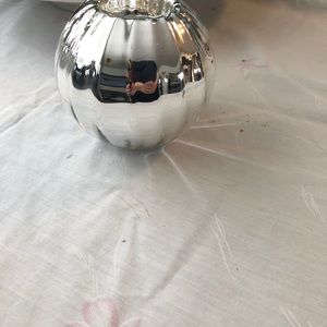 Beautiful handblown glass mirrored sphere candle holder, department 56.